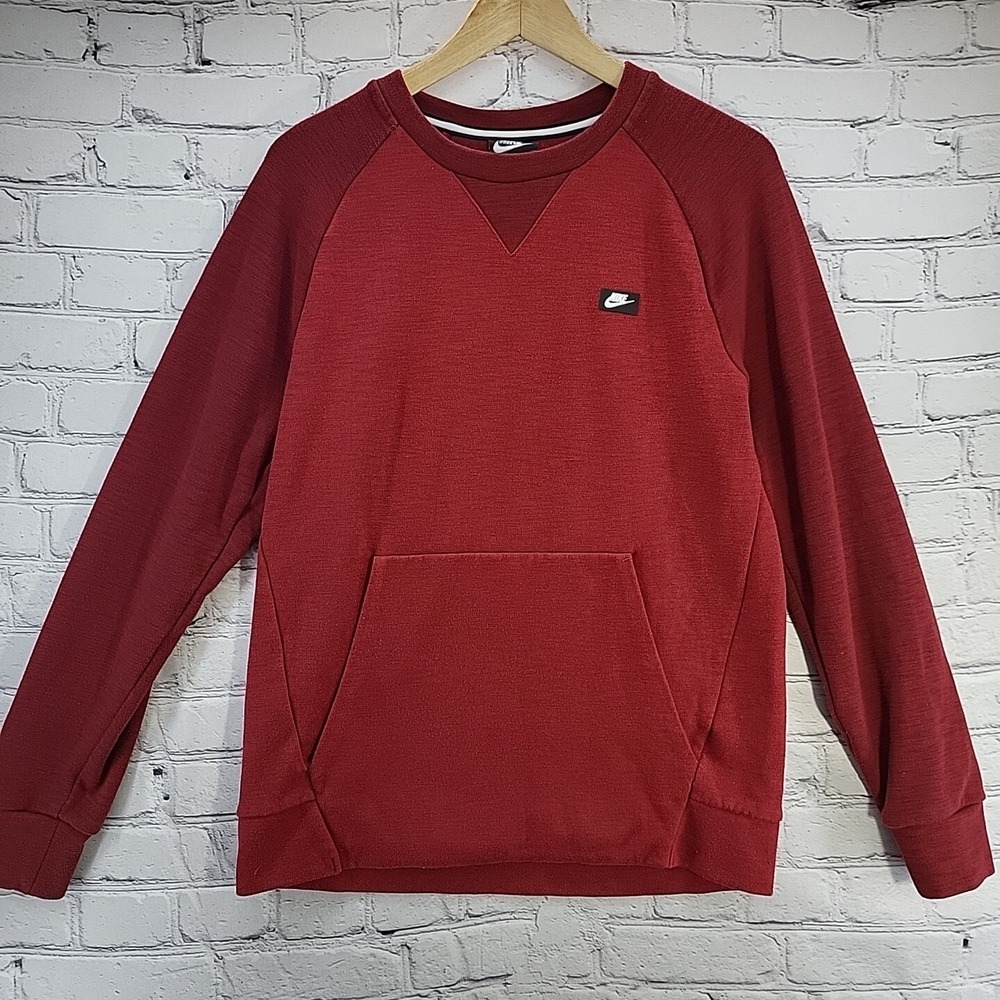 Nike Sweatshirt Mens Sz S Small Red Pullover Kangaroo Pocket